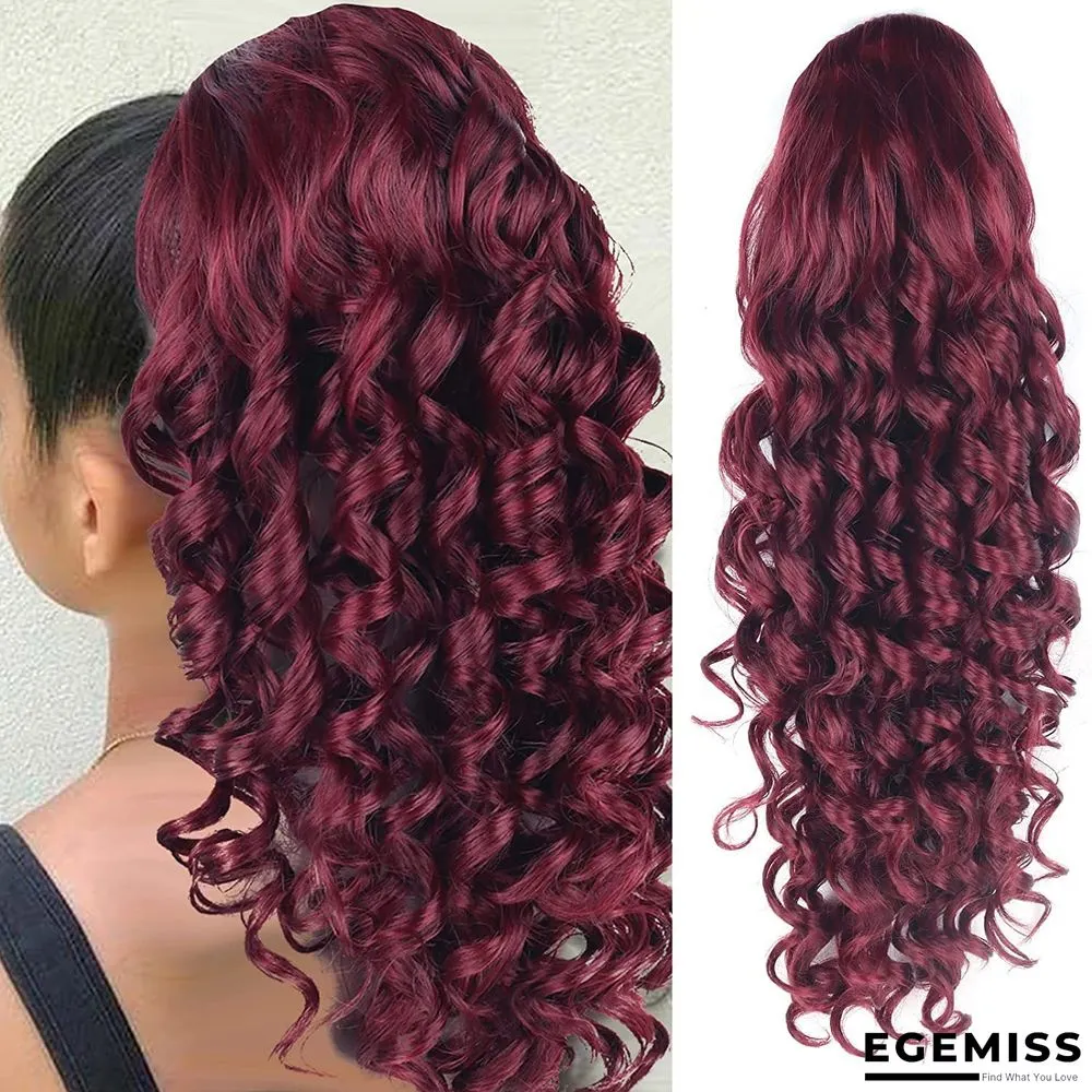 Long Curly Wig Female Drawstring Ponytail Connector | EGEMISS