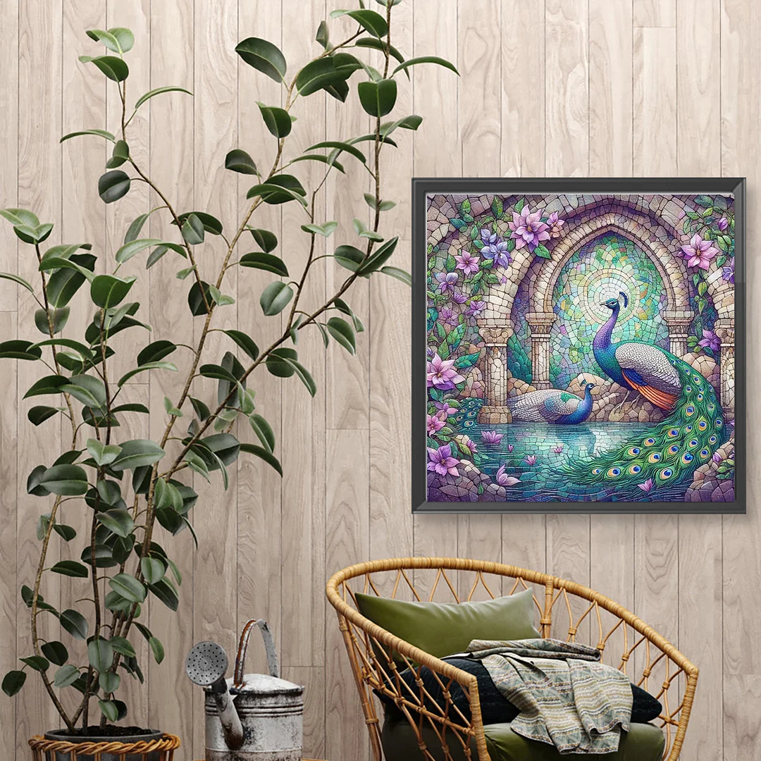 Diamond Painting - Full Round Drill - Peacock(Canvas|Canvas|30*30cm)