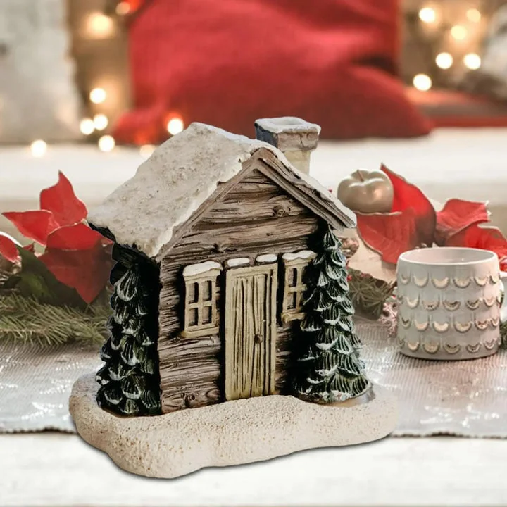 Log Cabin Incense Burner with Smoking Chimney🏠🎄Perfect Christmas Gift