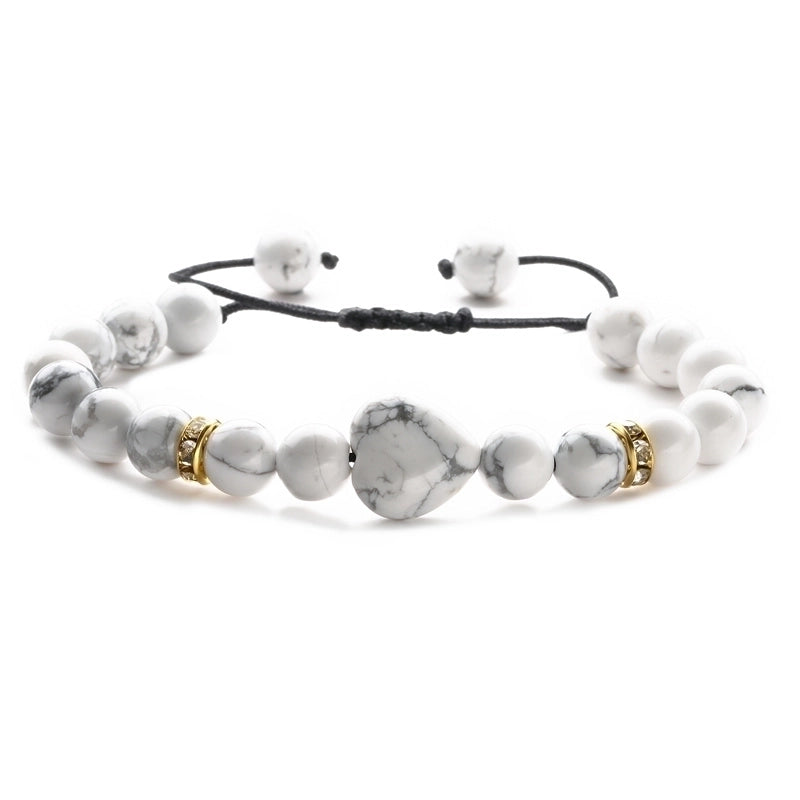 Ethnic Style Heart Shape Natural Stone Beaded Bracelets