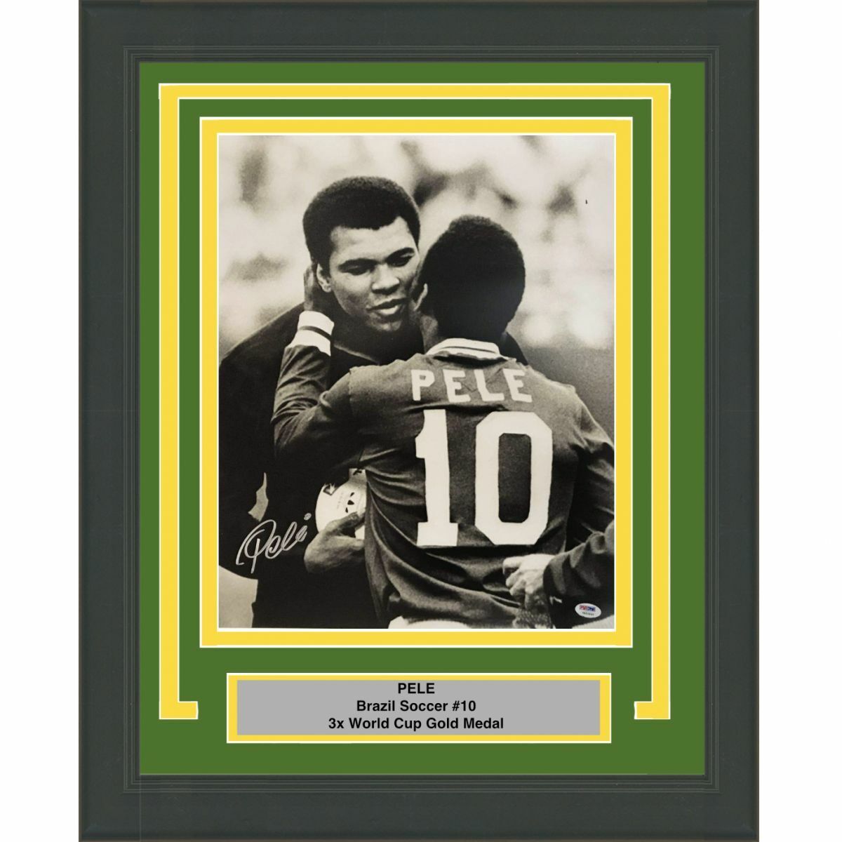 FRAMED Autographed/Signed PELE Brazil 16x20 Photo Poster painting with Muhammad Ali PSA/DNA COA