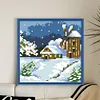 Winter-9CT Stamped Cross Stitch Bead Embroidery 17*17cm