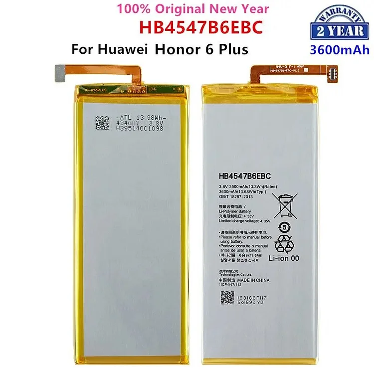 100% Orginal HB4547B6EBC 3500mAh Battery For Huawei Honor 6 Plus PE-TL20 PE-TL10 PE-CL00 PE-UL00 Replacement Batteries