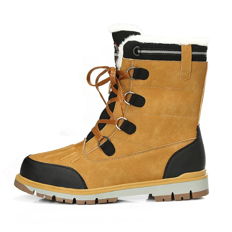 LUFUMA Winter Warm Plush Fur Snow Boots Men Ankle Boot Quality Casual Motorcycle Boot Waterproof Men's Boots Big Size 39-47