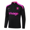 2024/2025 Chelsea Half-Pull Training Suit Black Football Shirt 1:1 Thai Quality Set love fball