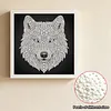 DIY Pearl Painting wolf for Home Wall Decor(25x25cm)