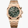 Audemars Piguet Royal Oak Chronograph 26240OR.OO.1320OR.08 Rose gold Green Dial 41mm Super Clone 