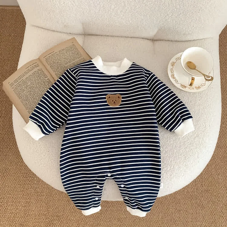 Baby Bear Striped Casual Romper