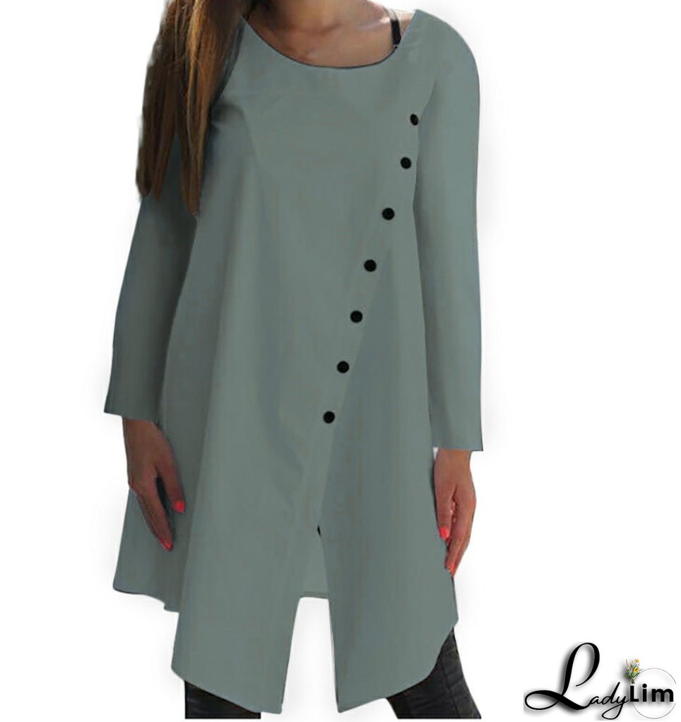 Irregular Casual Mid-Length Blouse Skirt