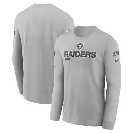 Men's Las Vegas Raiders  Gray 2024 Salute To Service Long Sleeve T-Shirt