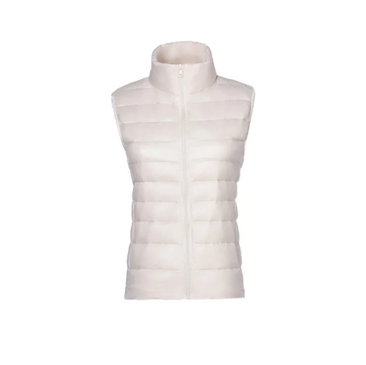 Woherb Spring And Autumn Winter New Female Korean Version Standing Collar Light Down Jacket Female Vest Vest Vest Female Plus Size Coat-Outfit Ideas