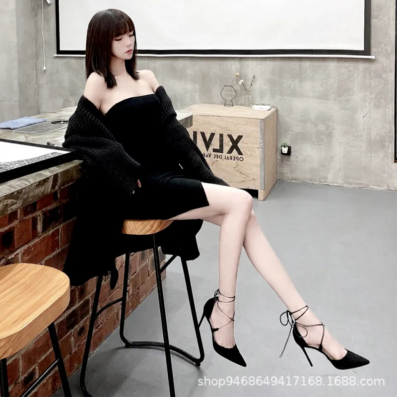 Breakj Breakj Fine Heel High Heels Female Design Sharp Head Sexy 2023 Summer Fairy New Niche Sandals