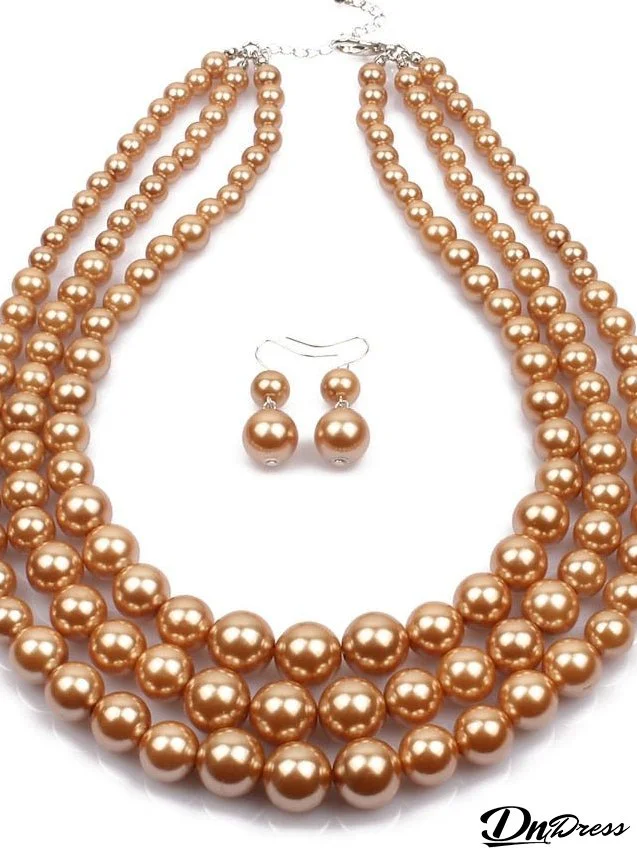 Women's necklace Chic & Modern Party Pure Color Jewelry Sets / Imitation Pearl / White / Red / Purple / Fall