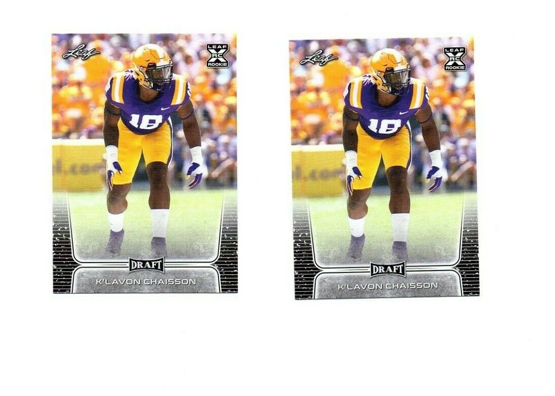 K'Lavon Chaisson LSU unsigned 8x10 football Photo Poster painting & 2 rookie cards 2020Draft