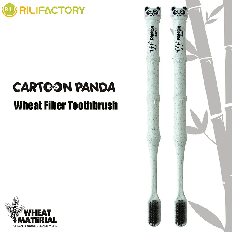 Cartoon Panda Wheat Fiber Toothbrush Rilifactory