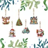 (US Local)6PCS  Christmas DIY Diamond Painting Keychain Diamond Art Kits Keyrings