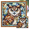 Glass Painting-Owl-11CT Stamped Cross Stitch 40*40cm/15.75*15.75in tapestrymarket
