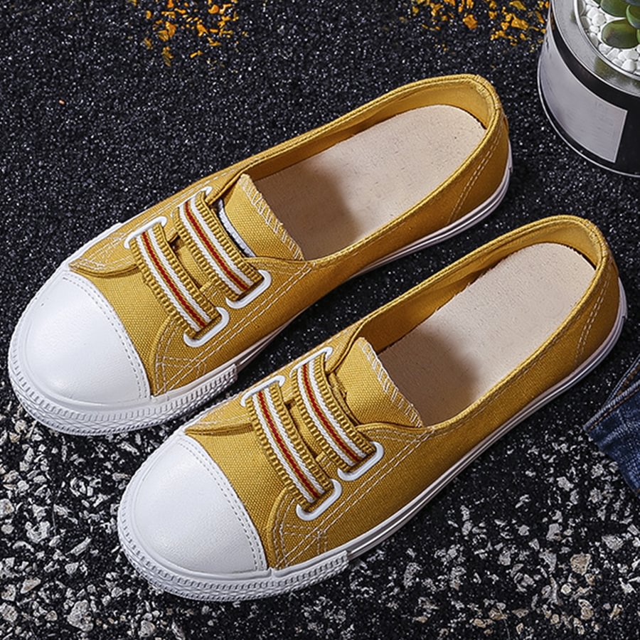color block flat round toe casual sport sneakers