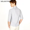 SELECTED Brand New casual 100%cotton stripes slim fit three quarter sleeves shirts men |418231520