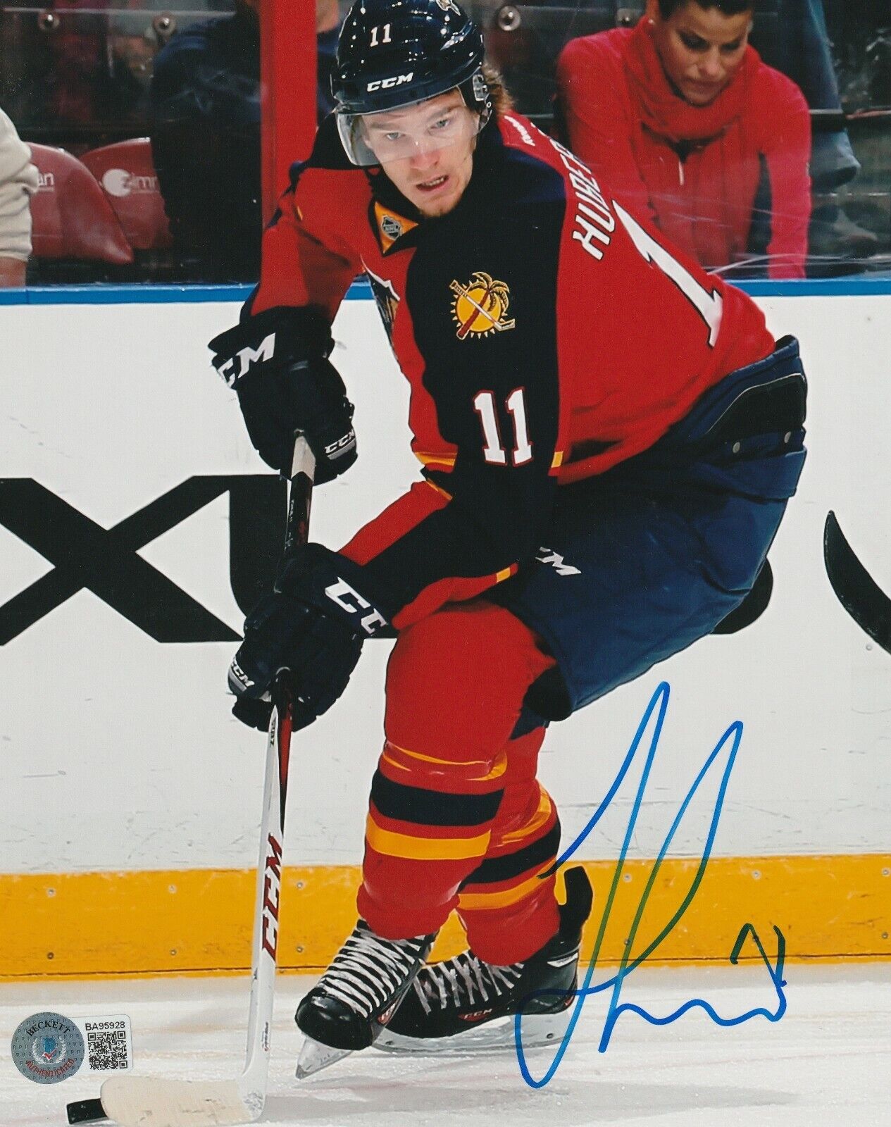 JONATHAN HUBERDEAU Signed Florida PANTHERS 8x10 Photo Poster painting w/ Beckett COA (BAS)