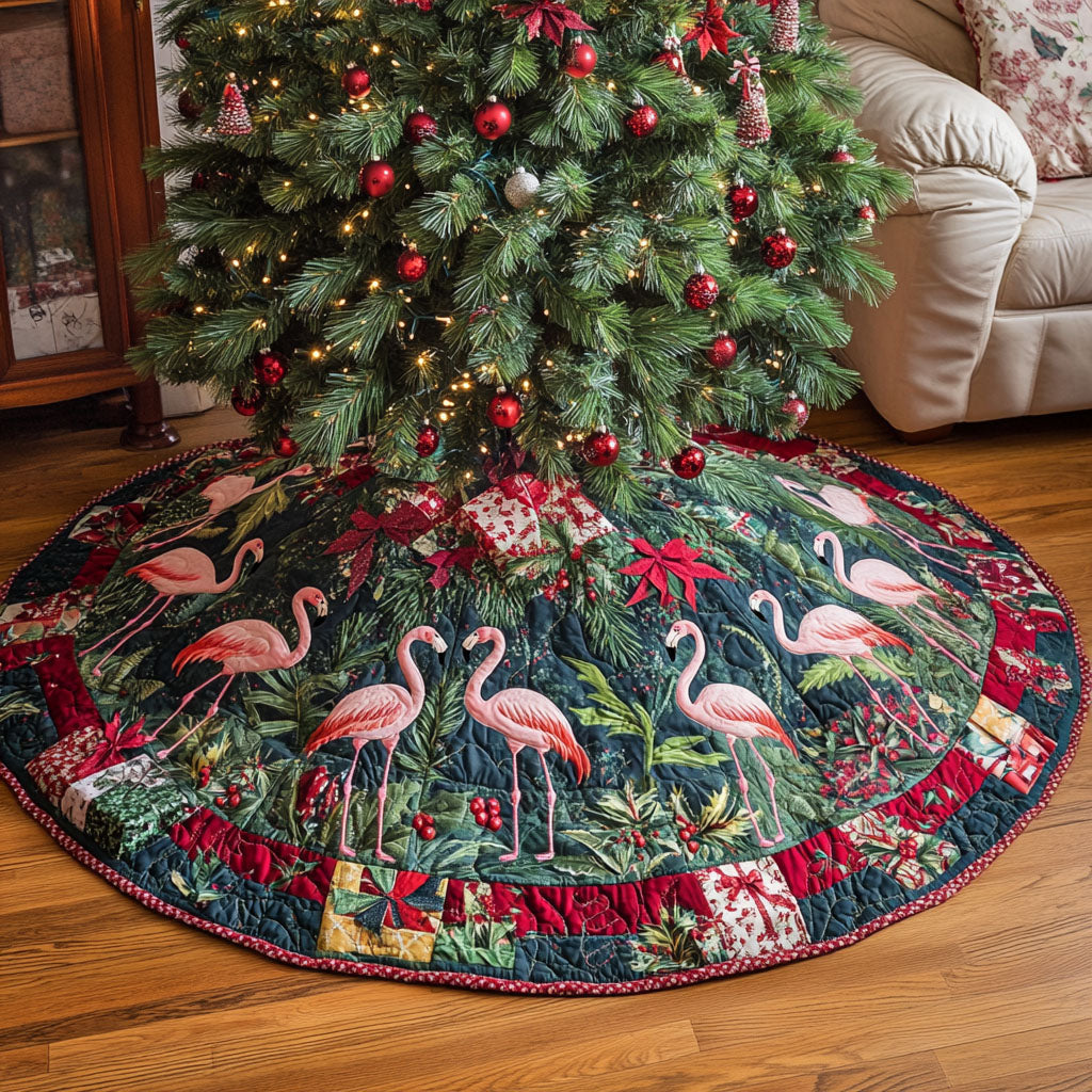Tropical Flock Quilted Christmas Tree Skirt NCU0PT2676