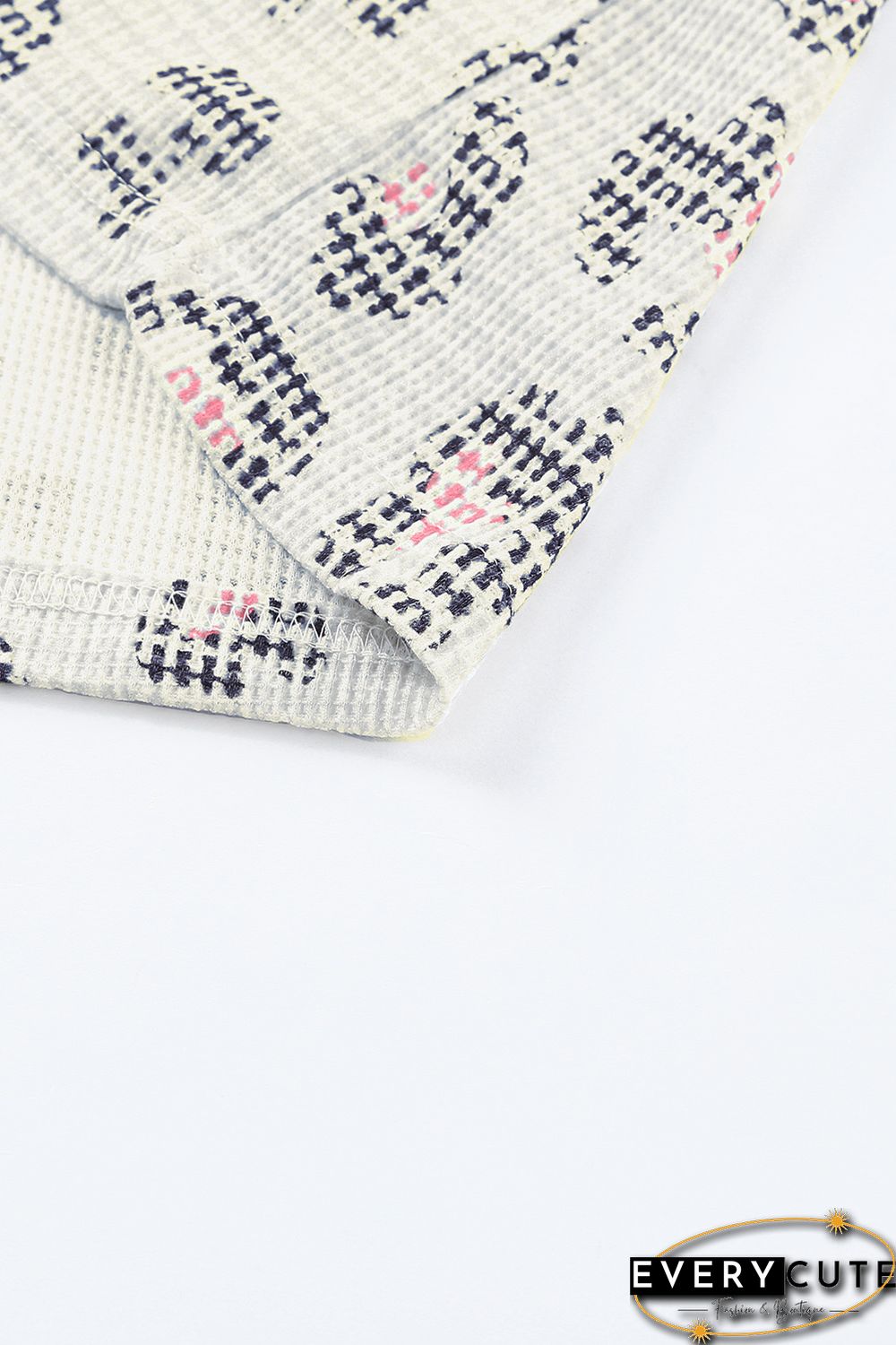 Leopard Waffle Knit Short Sleeve Top