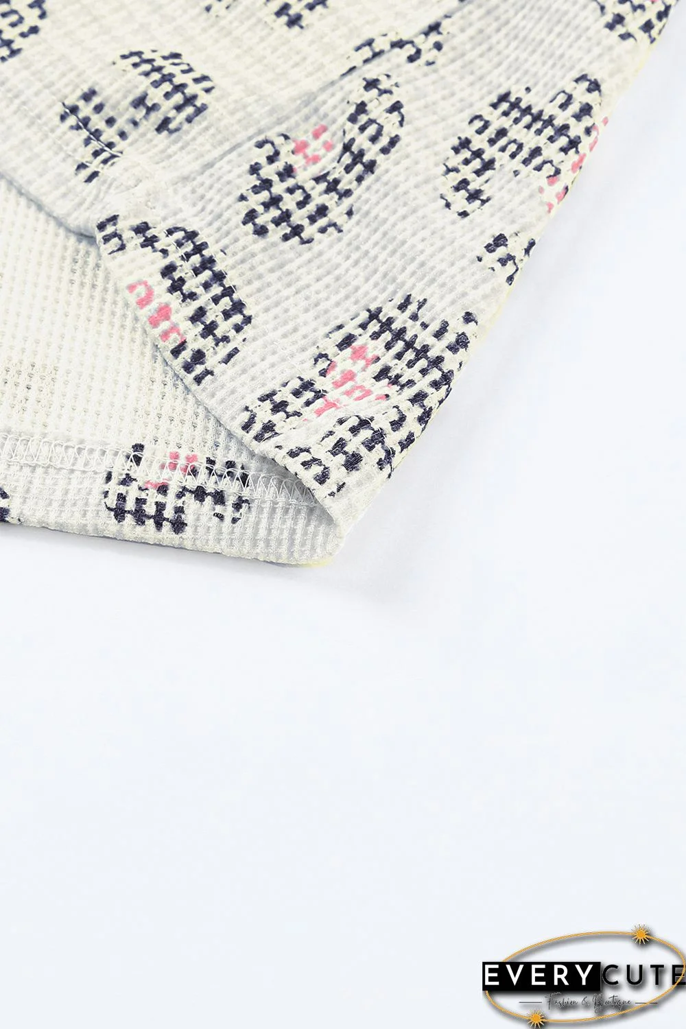 Leopard Waffle Knit Short Sleeve Top