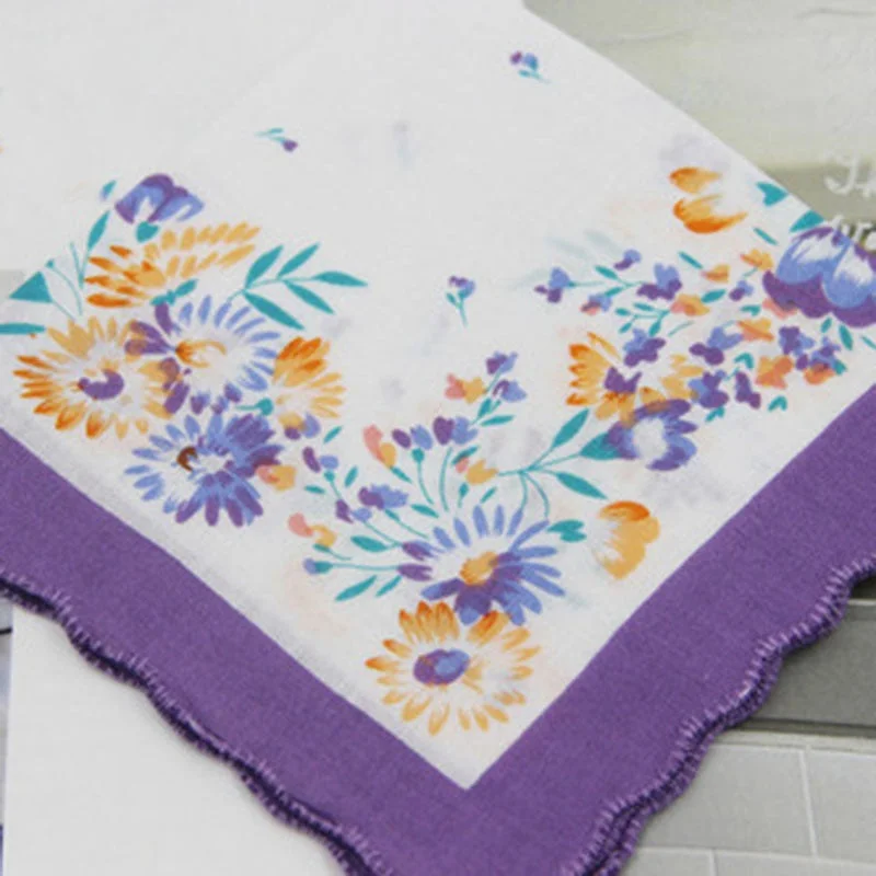 Handkerchiefs Women Printing Cute Square Towel Pocket Womens Elegant Simple Wipe Sweat Soft Cotton Trendy Casual Ladies 2020 New