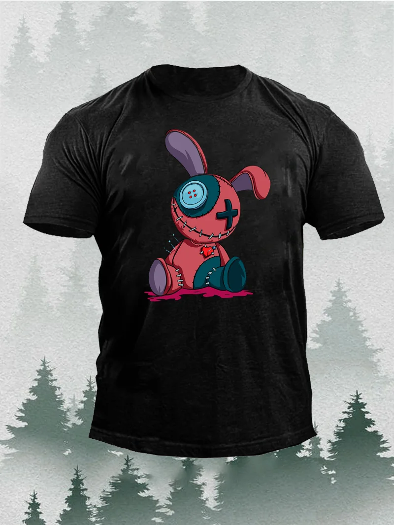 Patch Rabbit Print T-shirt in  mildstyles