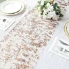 108" Metallic Blush / Rose Gold Foil Thin Mesh Polyester Table Runner - 25GSM