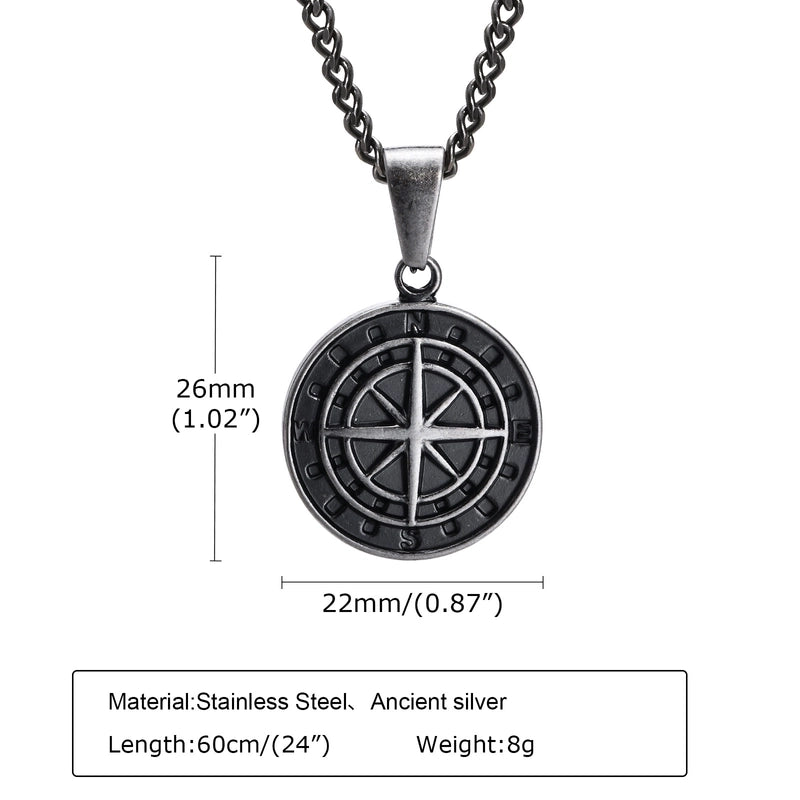Hip-hop Coin Titanium Steel Men’s Pendant Necklace