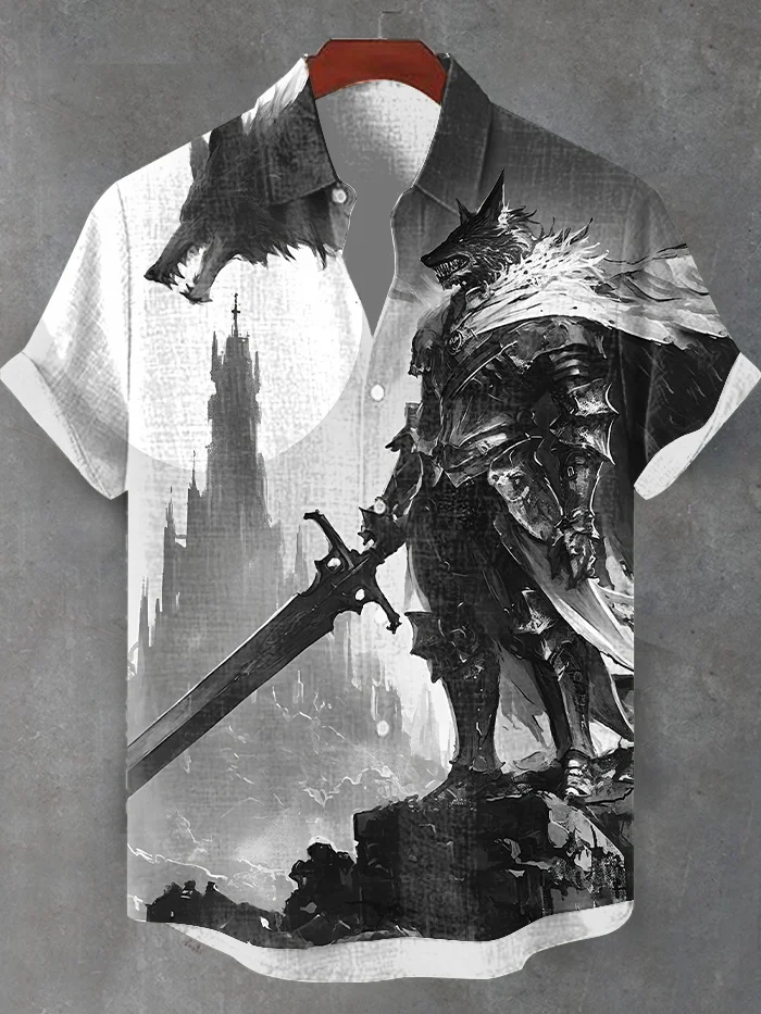 Men's Werewolf Knight Art Print Shirt