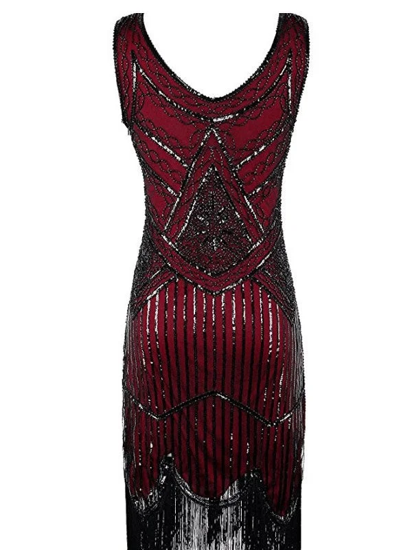 Great Gatsby 1920s Women Tassels Sleeveless Flapper Dress Charleston Dresses Halloween Costume Novameme