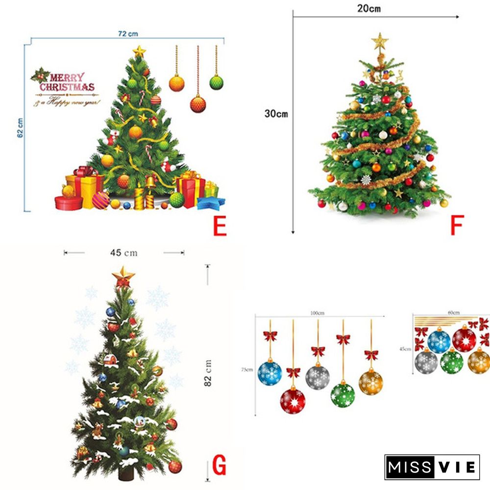 Christmas Bell Garland Wall Stickers Store Supermarket Window Glass Decorations Christmas Door Stickers