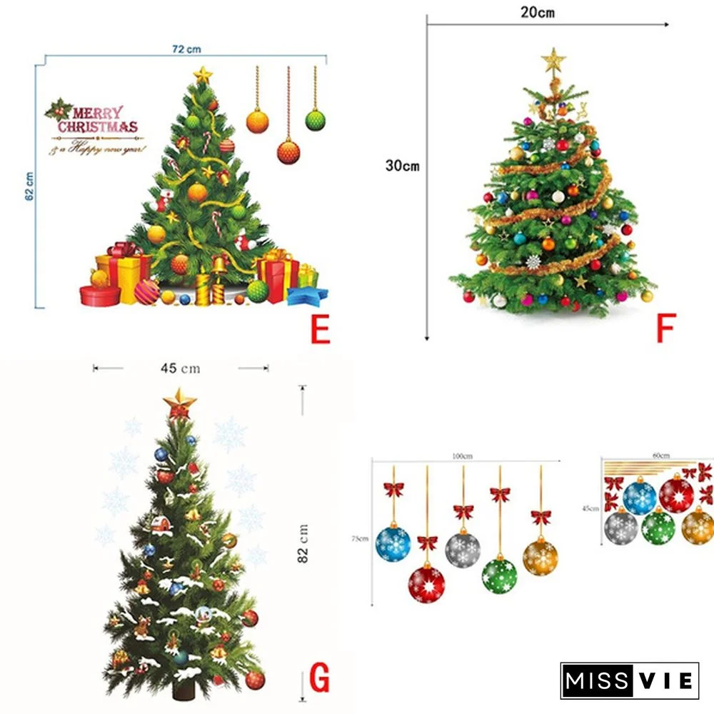 Christmas Bell Garland Wall Stickers Store Supermarket Window Glass Decorations Christmas Door Stickers
