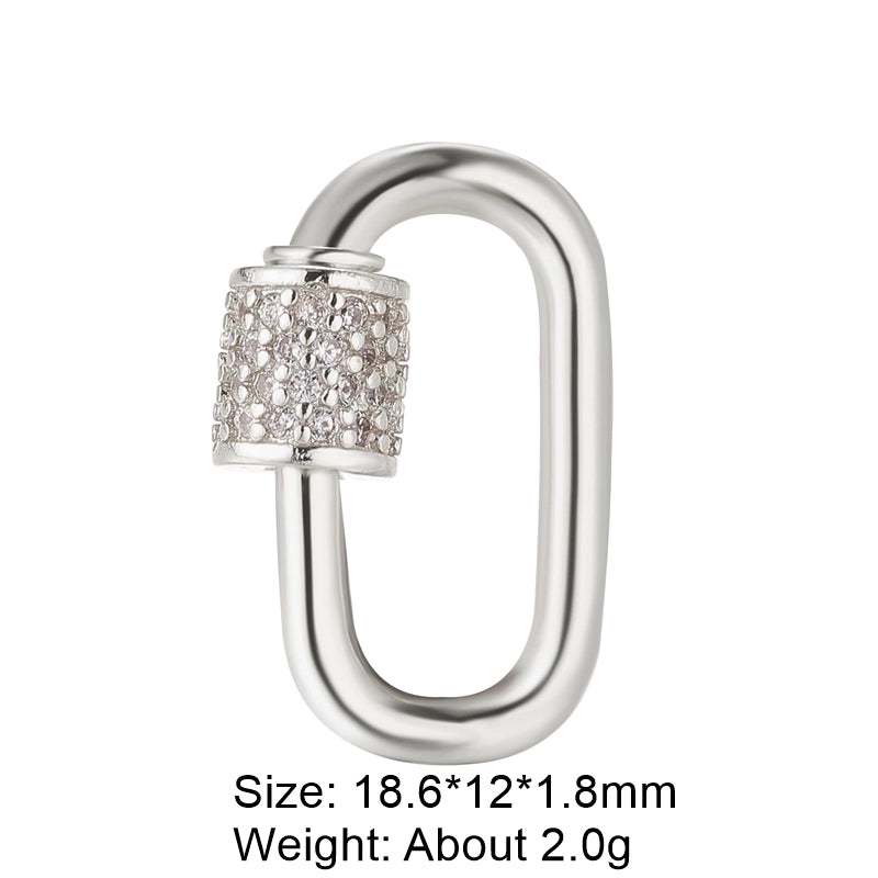 5 Pieces Minimalist Round Copper Plating Inlay Zircon 18k Gold Plated White Gold Plated Jewelry Accessories