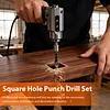 4PCS Square Hole Drill Bits 6.4/8/9.5/10/12.7mm for Precise Woodworking