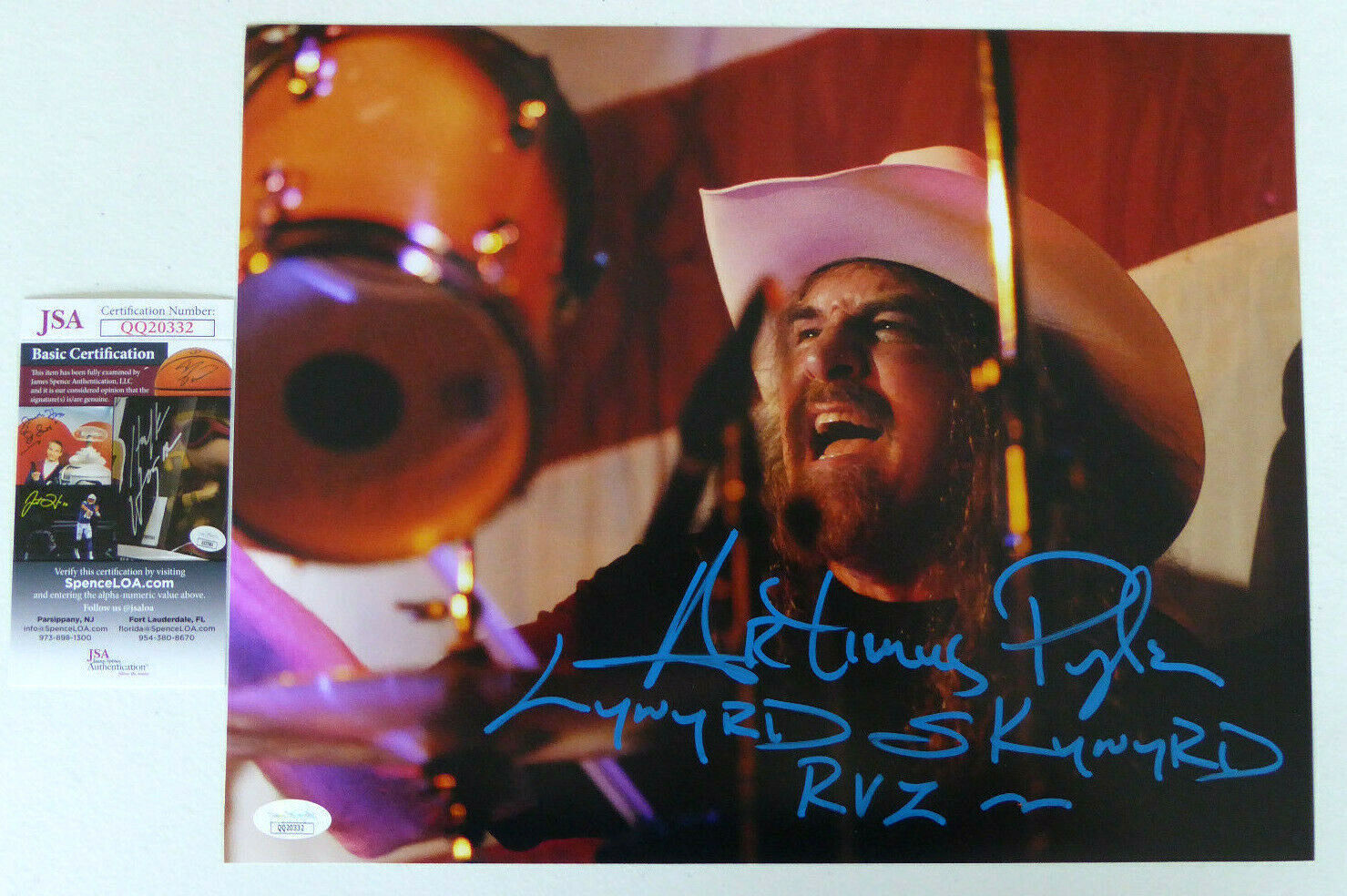 Artimus Pyle Signed 11x14 Photo Poster painting Autographed, Lynyrd Skynyrd, Drums, RVZ, JSA COA