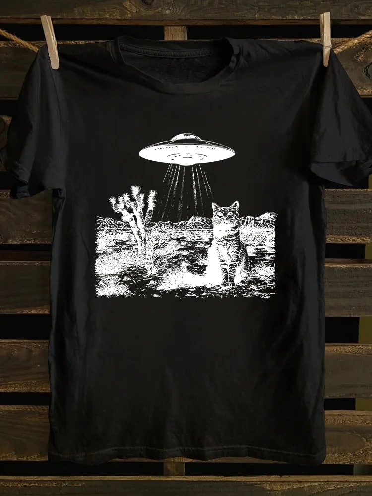 Vintage UFO Cowboy Cat T-shirt