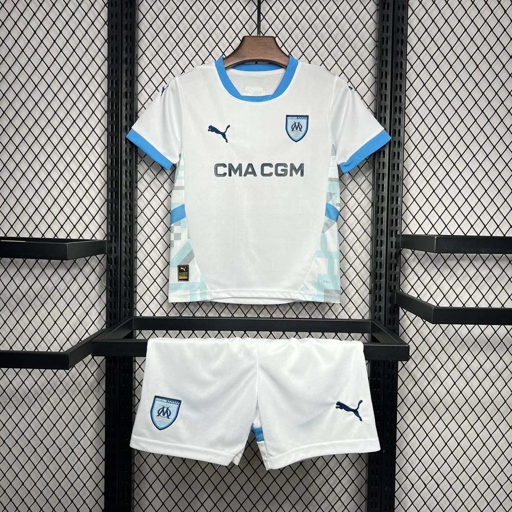 2024-2025 KIDS Olympique Marseille Home Football Shirt 1:1 Thai Quality
