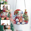 DIY Christmas Bear Acrylic Special Shape Diamond Painting Hanging Pendant