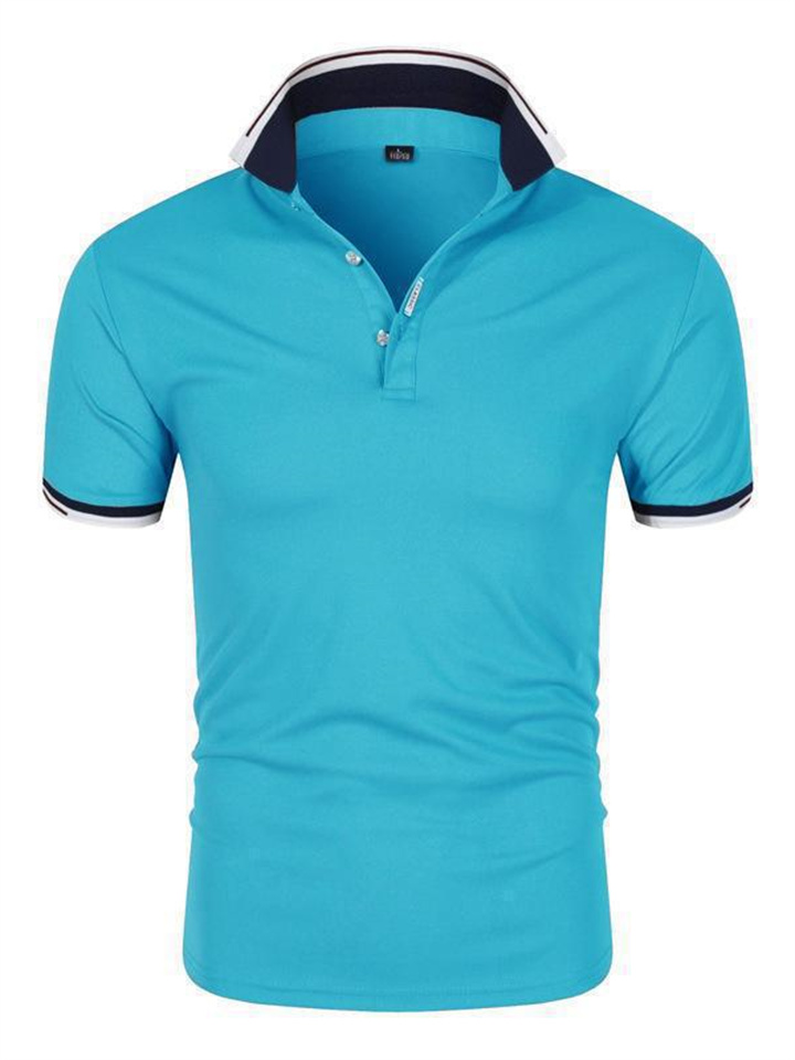 Summer Men's Short-sleeved T-shirt Slim Half-sleeved Polo Shirt Tide Lapel Polo Shirt
