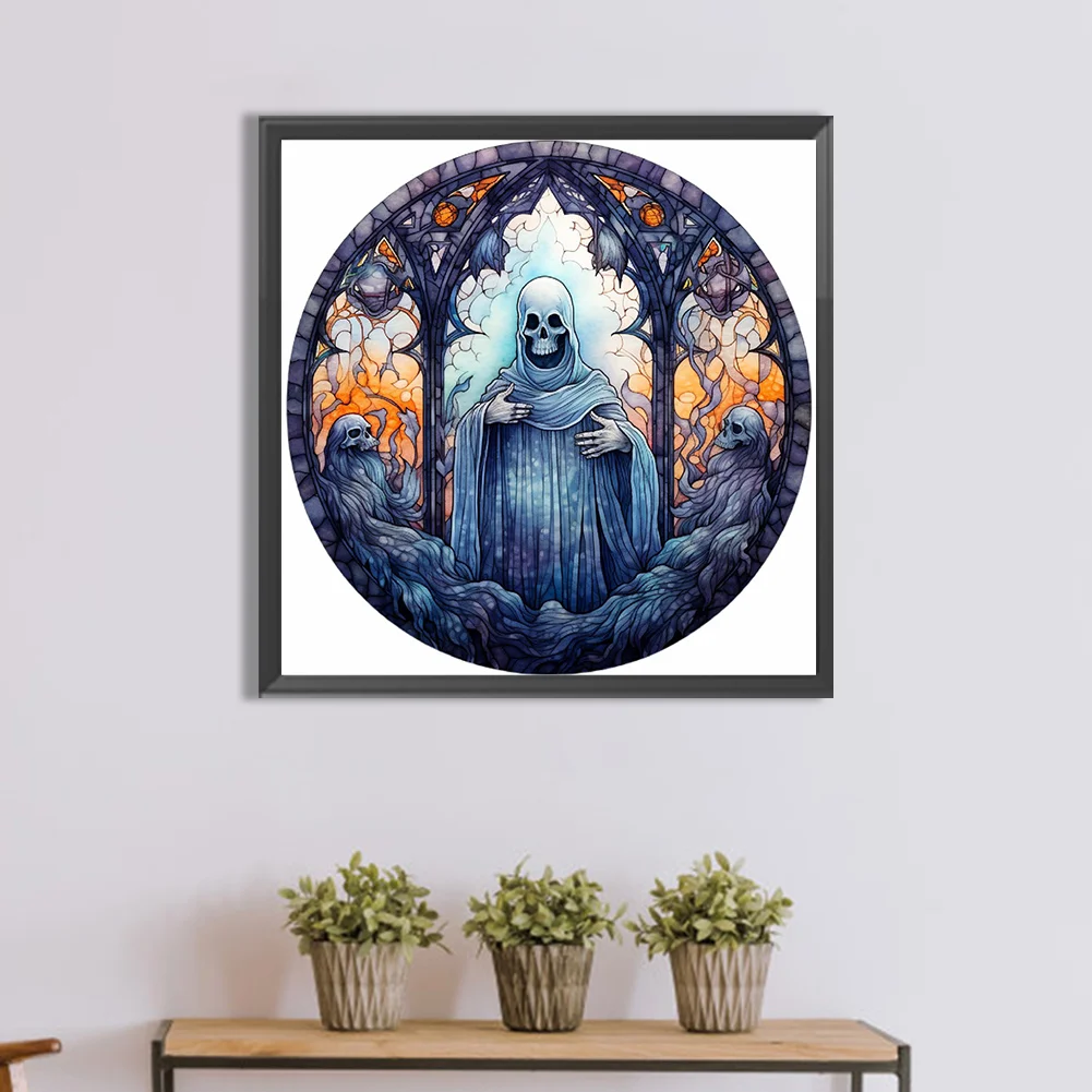 Full Round Diamond Painting 30*30cm - Scary Halloween