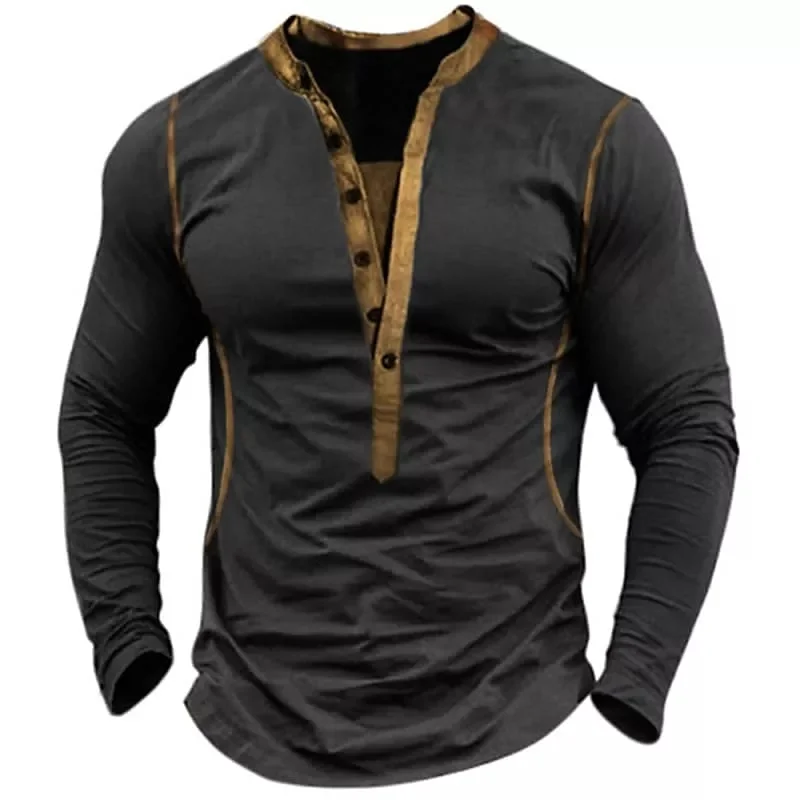 Men's Casual Matching Round Neck Long Sleeve Outdoors Henny Shirt