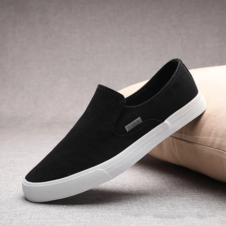 BrosWear Casual Solid Color Slip-on Canvas Shoes