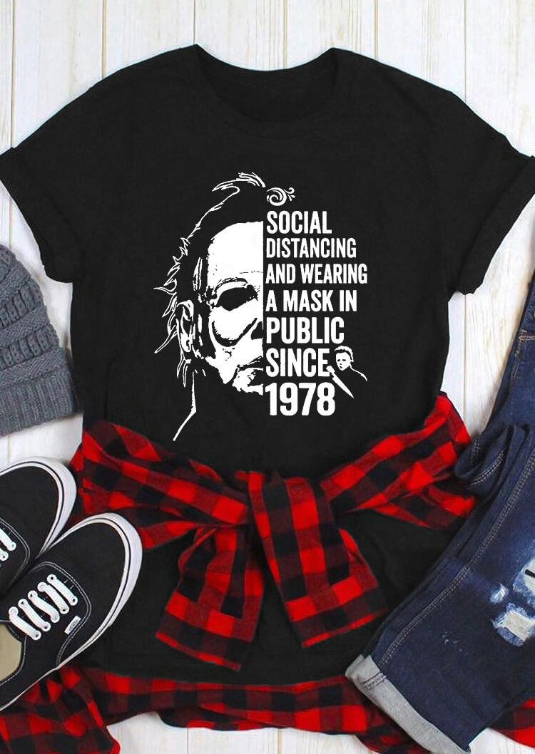 Social Distancing T-Shirt Tee - Black