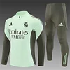 Real Madrid 25-26 1/4 Zip Tracksuit Light Green Chandal
