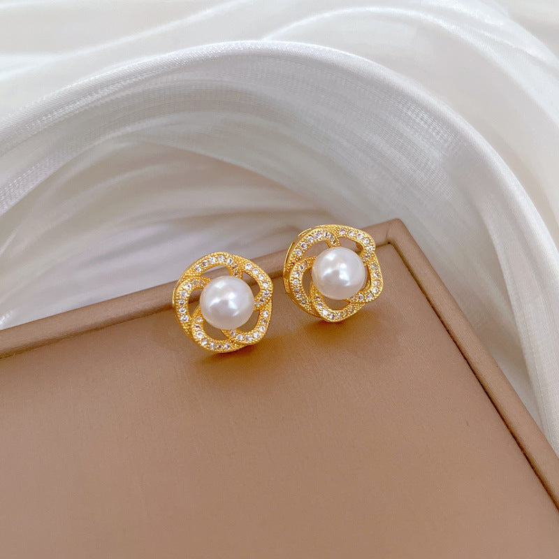 Korean Cosmos Geometric Titanium Steel Electroplating Earrings