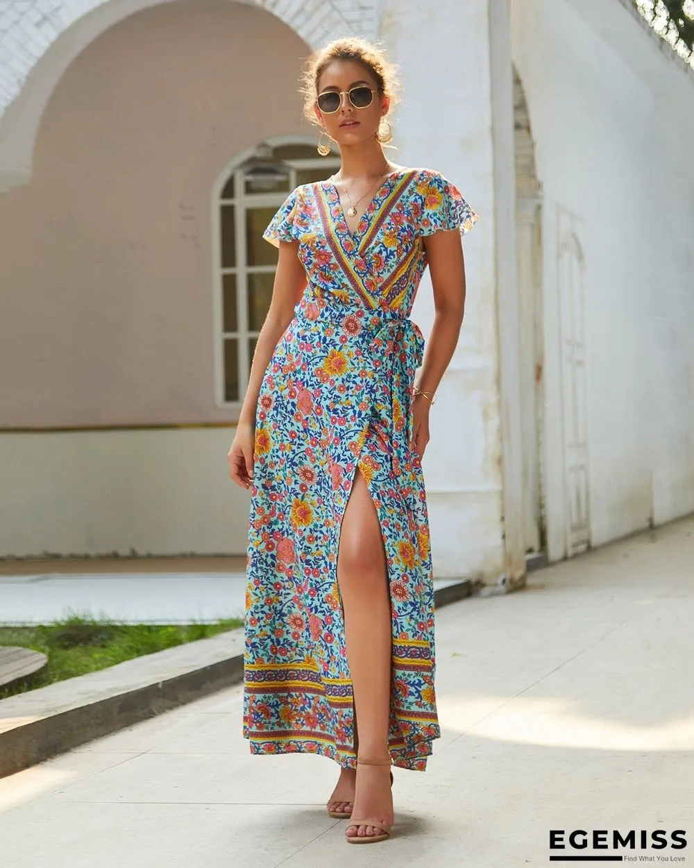 Summer Vacation Print Sexy Jumpsuit Dress Women's Wear | EGEMISS