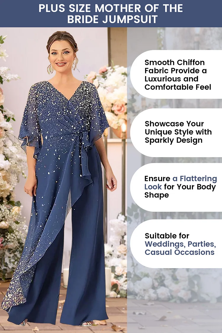 Flycurvy Plus Size Mother Of The Bride Slate Blue Glitter Print ...